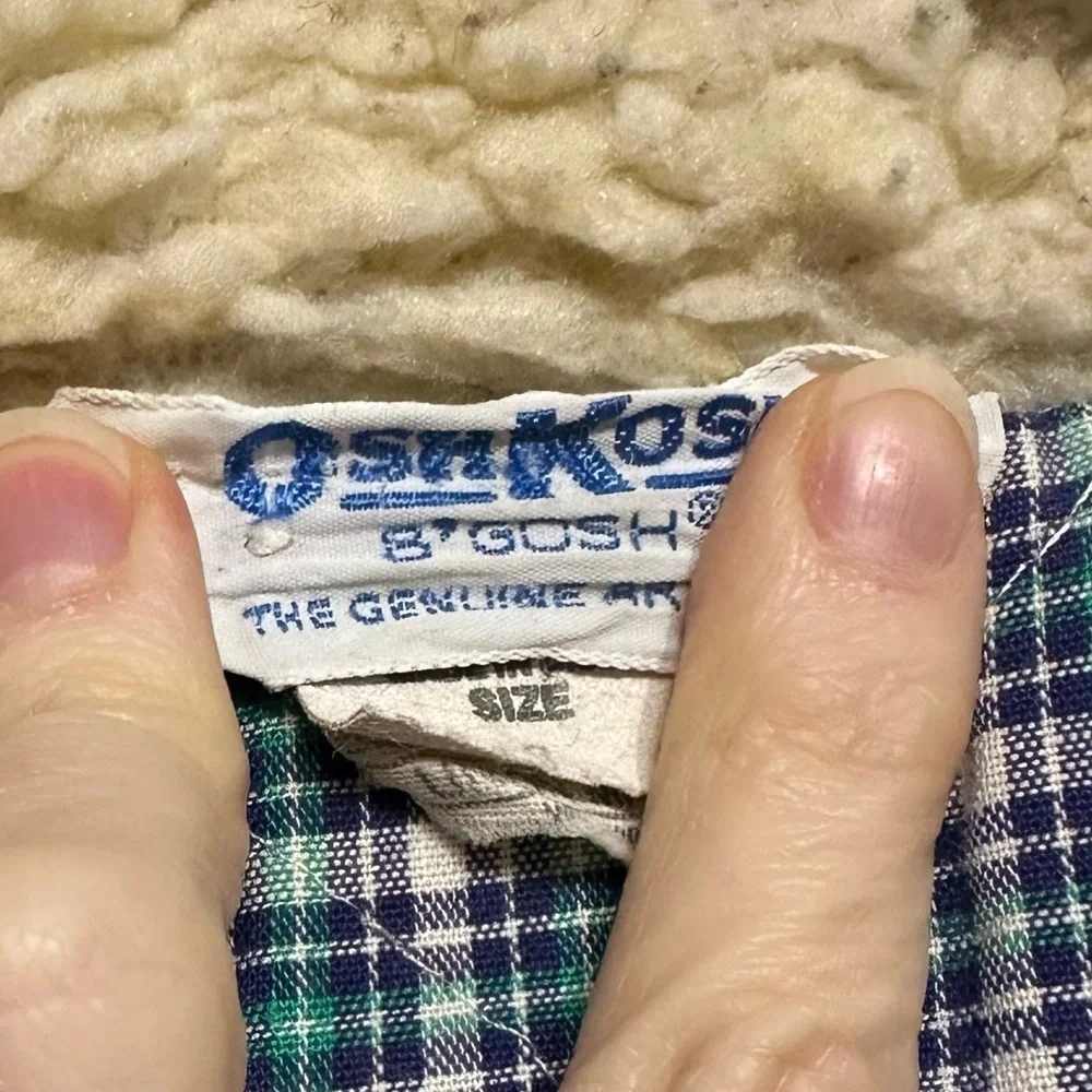 Rare Oshkosh B'Gosh Denim Sherpa Jacket Kids Size 7 vintage USA